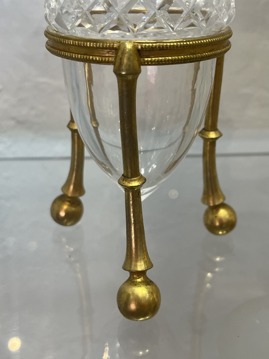 Ensemble de 4 petits vases - bronze / cristal - Angleterre - XIX eme-photo-4