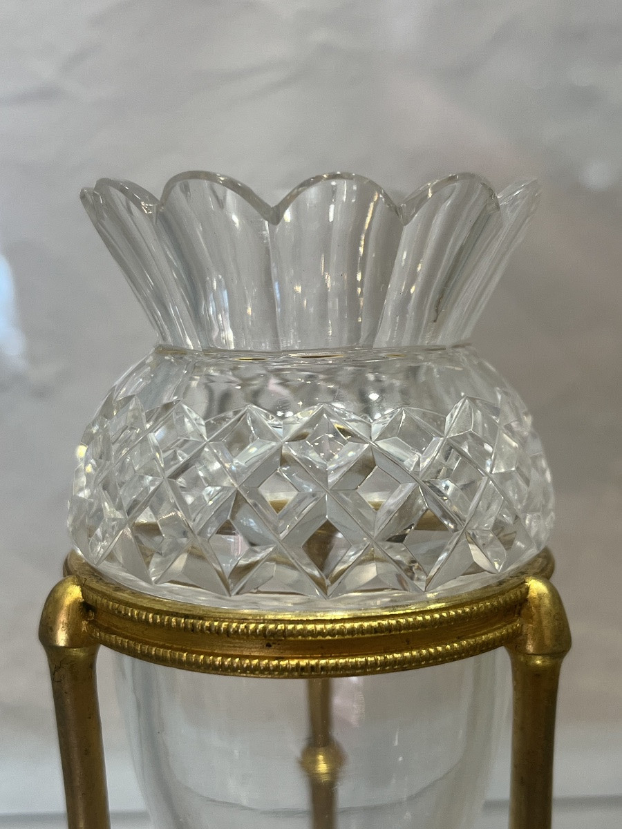 Ensemble de 4 petits vases - bronze / cristal - Angleterre - XIX eme-photo-6