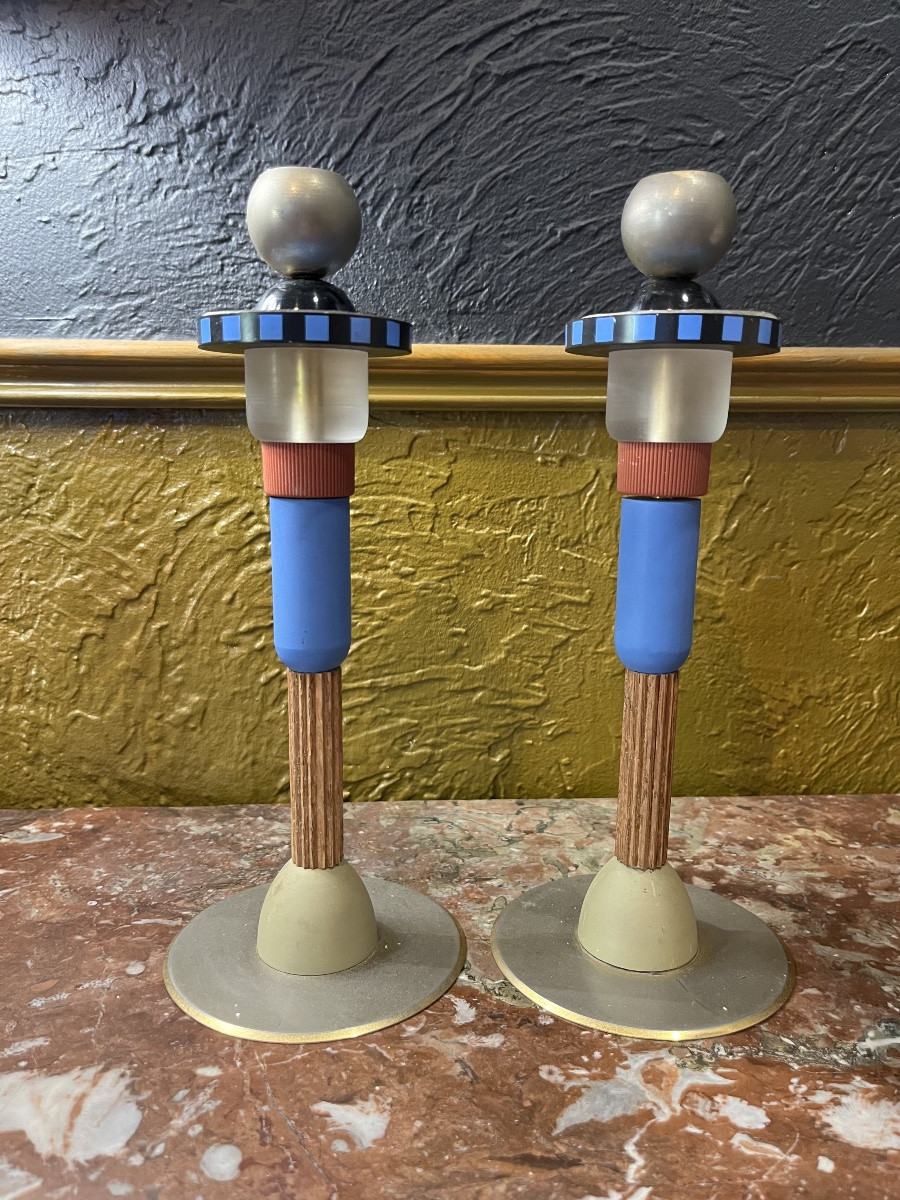 Paire de bougeoirs - Hilton McConnico/Lanvin - France - XX ème -photo-2