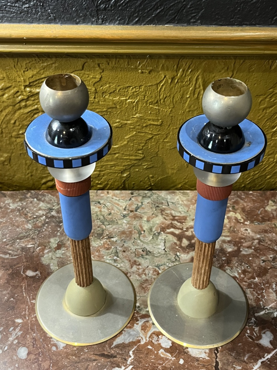 Paire de bougeoirs - Hilton McConnico/Lanvin - France - XX ème -photo-3