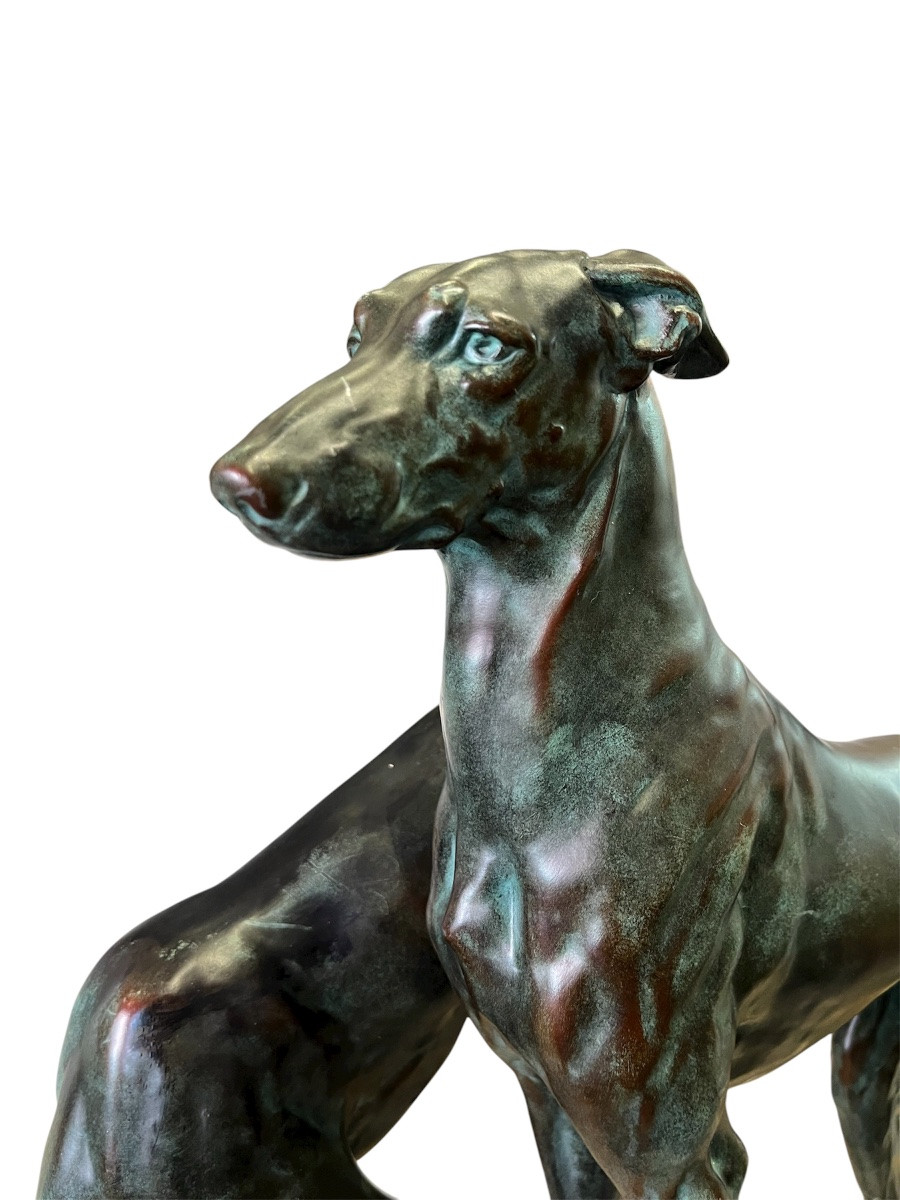 Important Sculpture - Greyhounds - Art Deco - Masson - France - 20th Century -photo-4