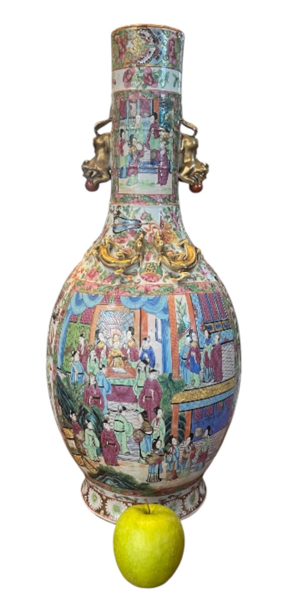 Important vase (67cm) - canton - famille rose - dynastie Qing - chine - XIX ème -photo-3