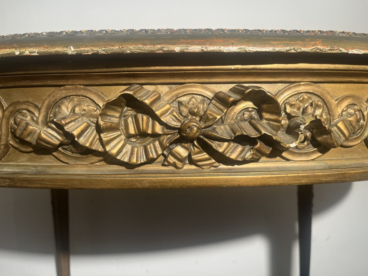 Table de milieu - bois doré / marbre - Napoléon III - france - XIX ème -photo-1