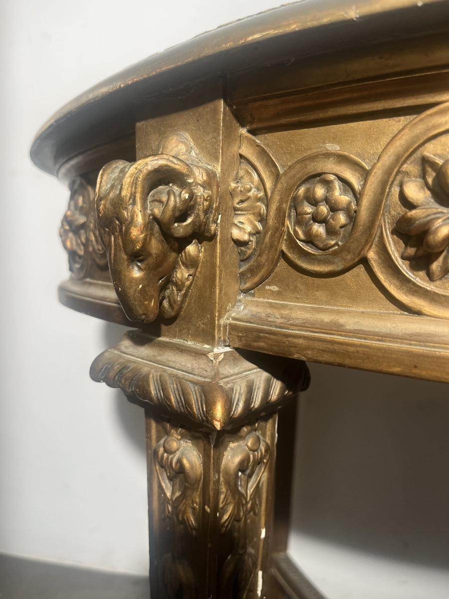 Table de milieu - bois doré / marbre - Napoléon III - france - XIX ème -photo-2