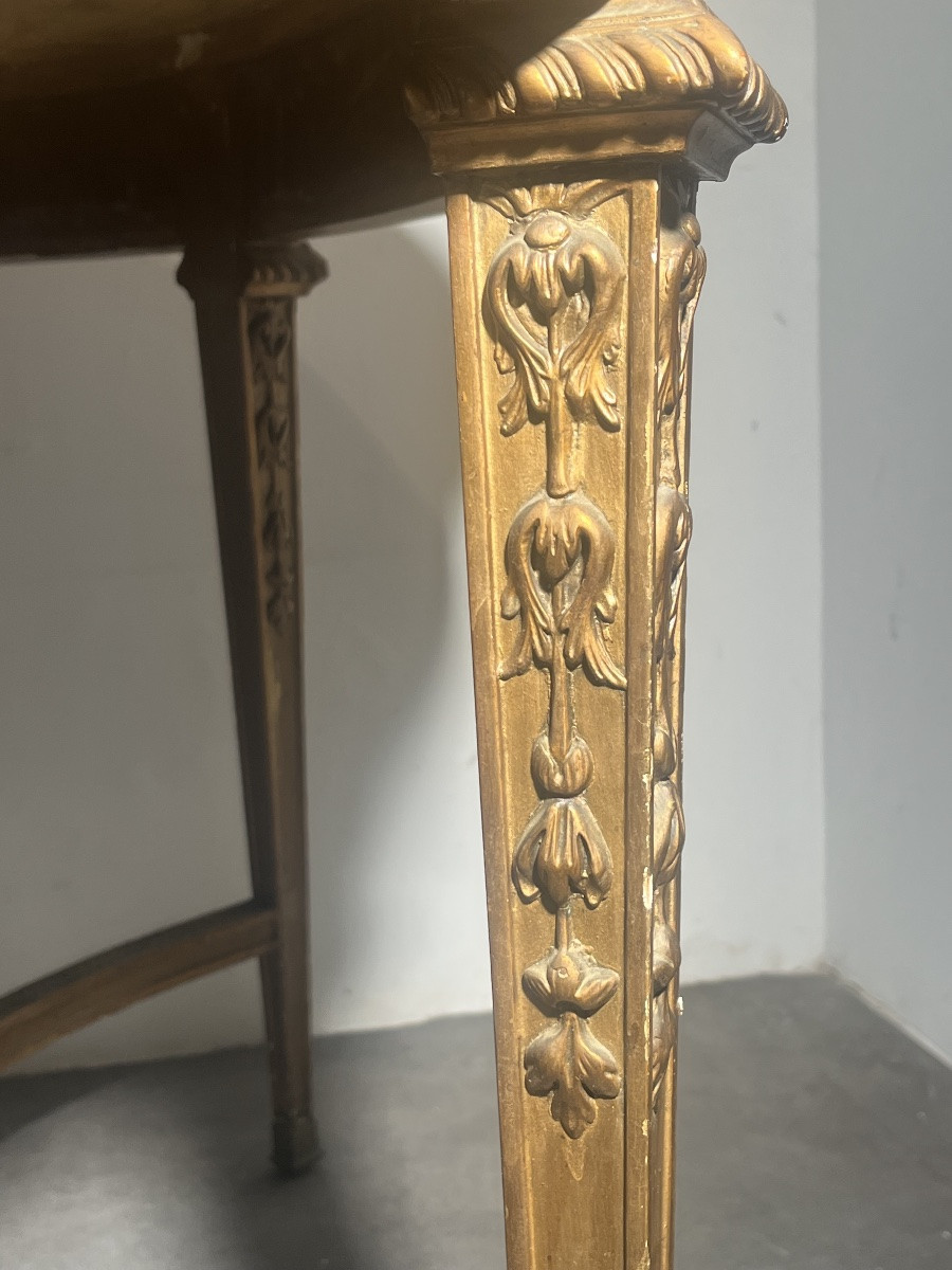 Table de milieu - bois doré / marbre - Napoléon III - france - XIX ème -photo-3