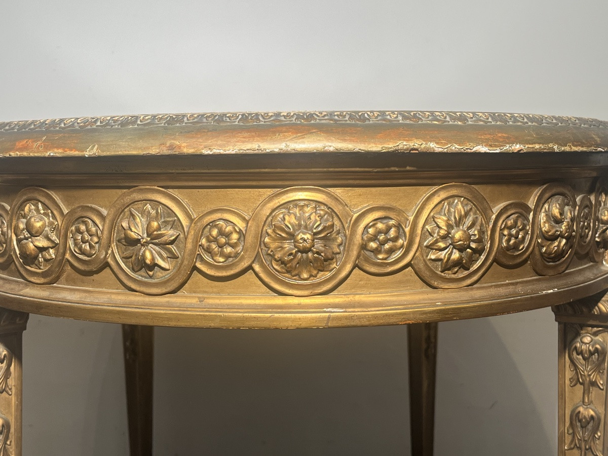 Table de milieu - bois doré / marbre - Napoléon III - france - XIX ème -photo-4