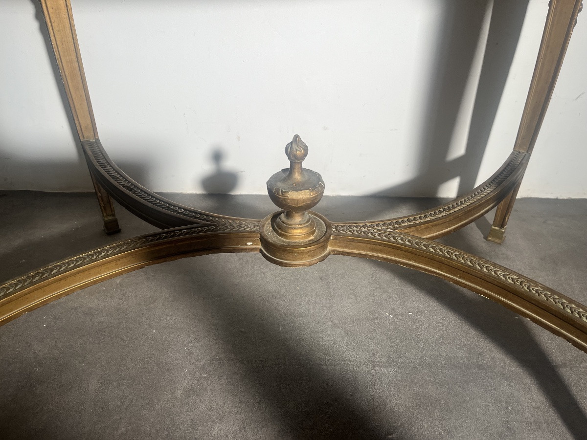 Table de milieu - bois doré / marbre - Napoléon III - france - XIX ème -photo-5