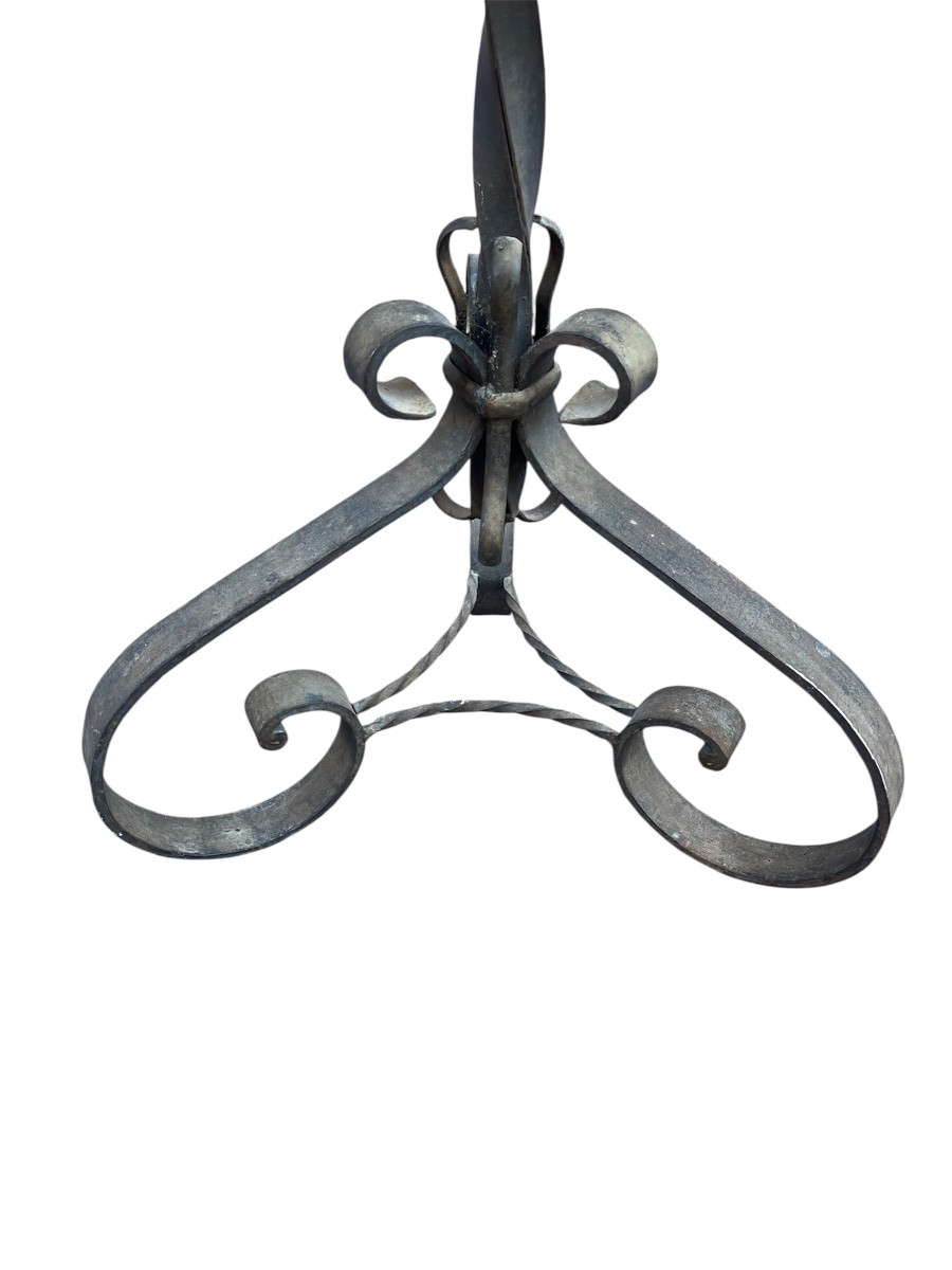 Large Candle Holder - Wrought Iron - France - Late 19th / Early 20th Century -photo-4