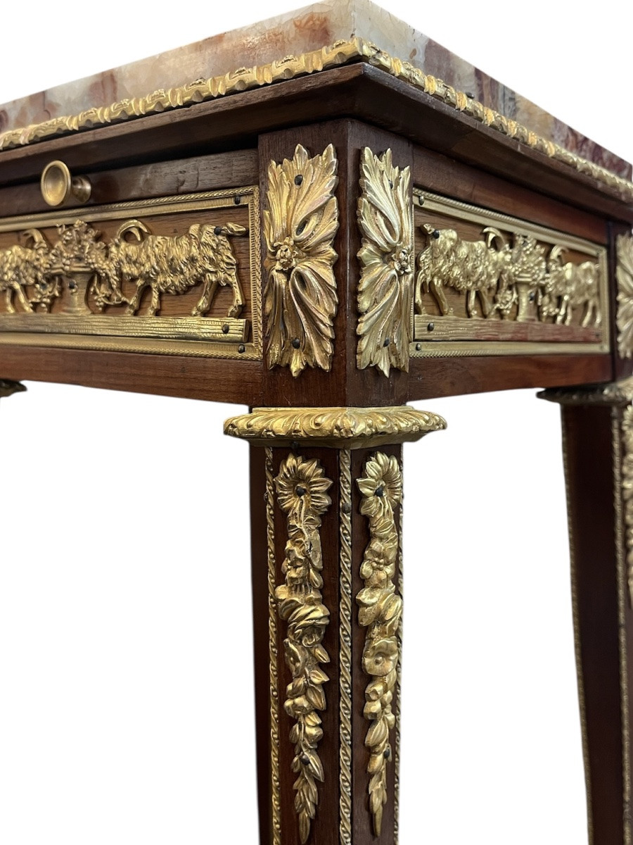 Side Table - Mahogany/gilt Bronze - François Linke - France - 19th Century -photo-4