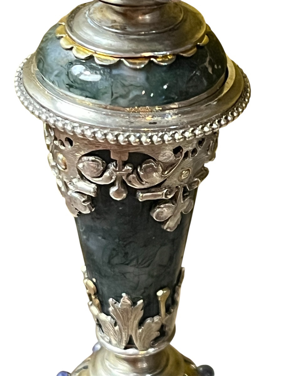 Pair Of Candlesticks - Silver/agate - Europe - Late 18th Century -photo-4