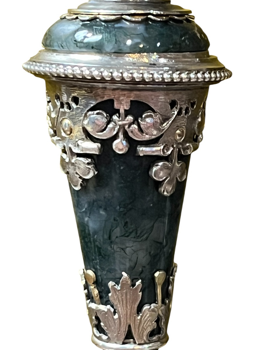 Pair Of Candlesticks - Silver/agate - Europe - Late 18th Century -photo-1