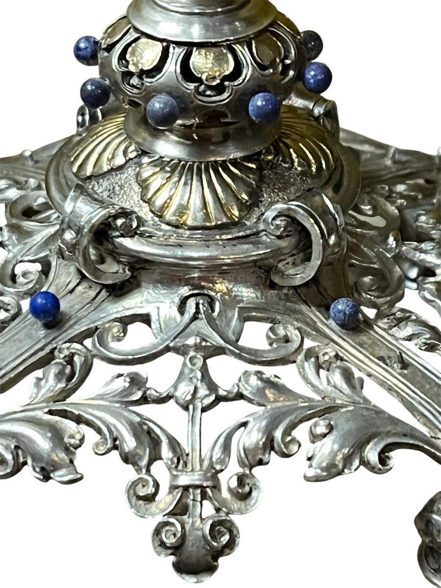 Pair Of Candlesticks - Silver/agate - Europe - Late 18th Century -photo-2