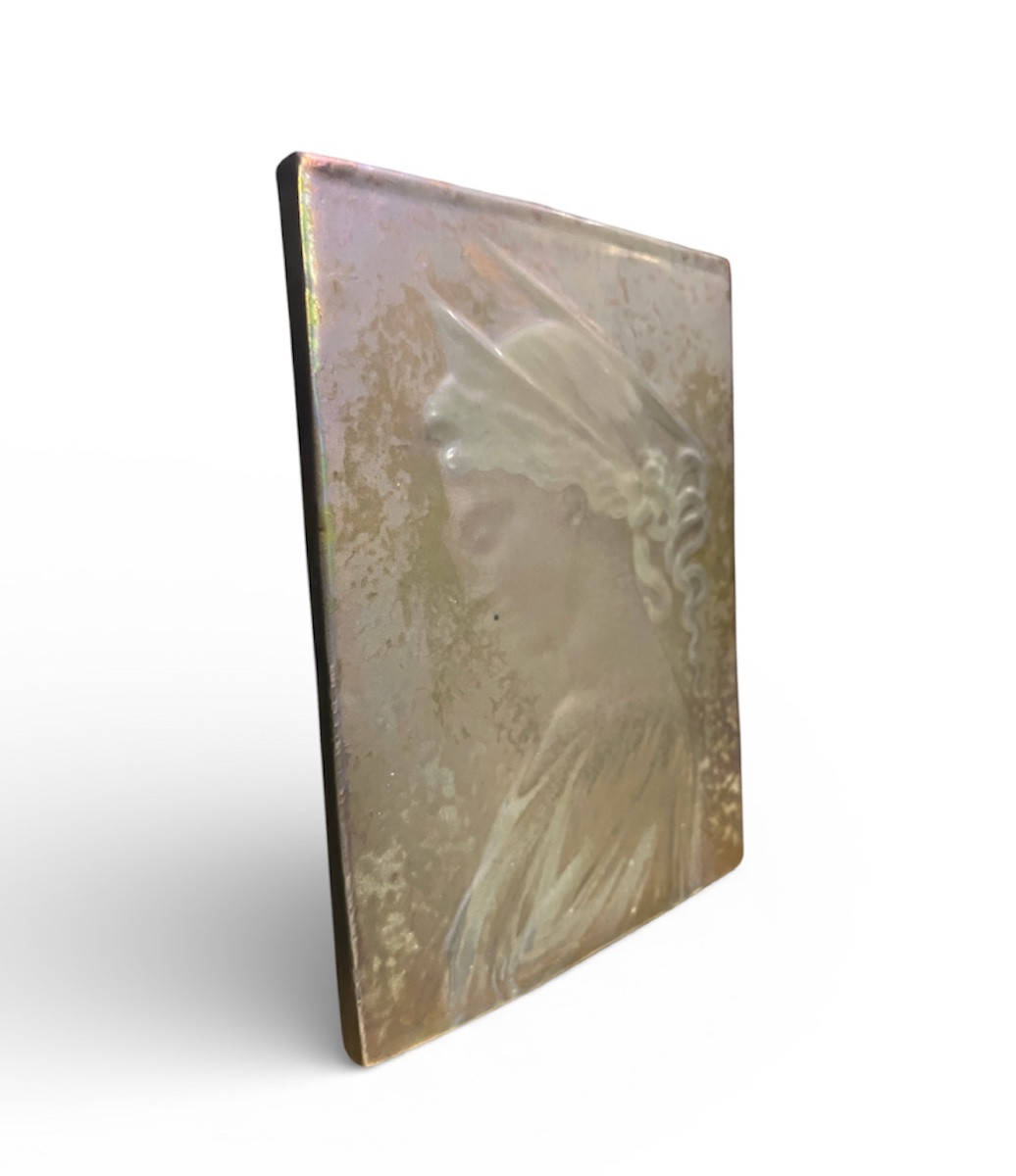 Plaque - Jeune femme - Clement Massier - France - XIX/XX ème -photo-2