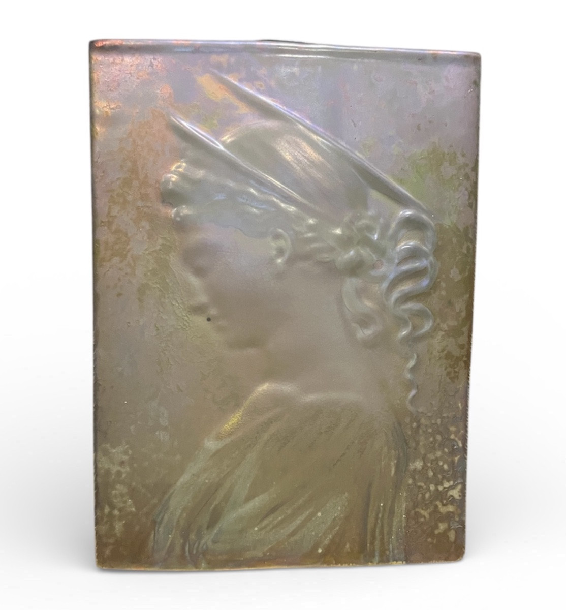 Plaque - Jeune femme - Clement Massier - France - XIX/XX ème -photo-1