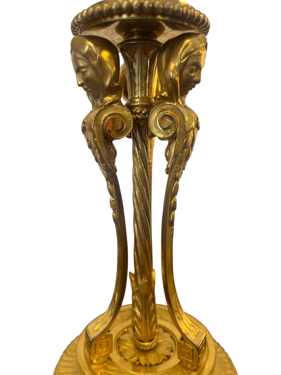 Paire de bougeoirs - bronze doré - France - XVIII ème -photo-4