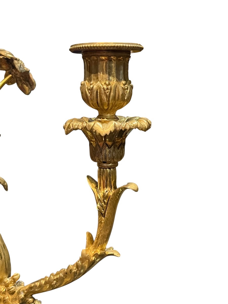 Paire de candélabres - Bronze - Houbedine bronzier - France - XIX ème -photo-6