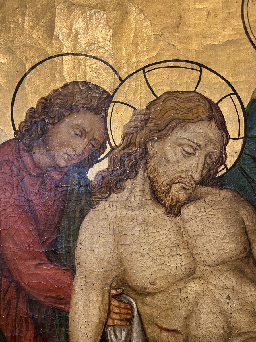 Religious Painting - Oil On Canvas - Italy - 19th Century-photo-4