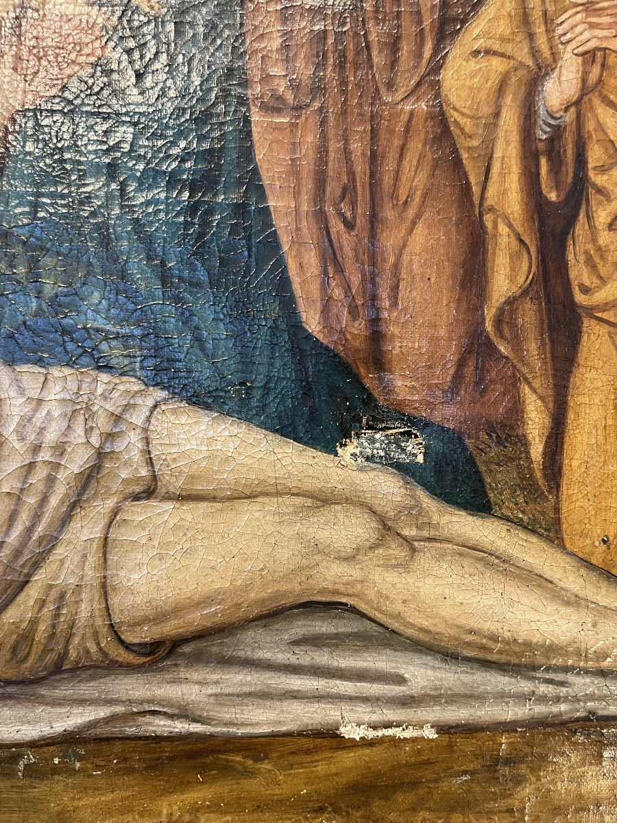 Religious Painting - Oil On Canvas - Italy - 19th Century-photo-2