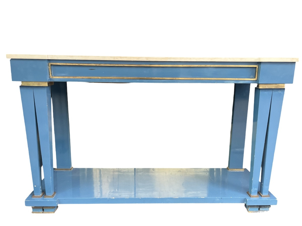 Console - Lacquer / Marble - Dlg Jansen - France - 20th Century -photo-2