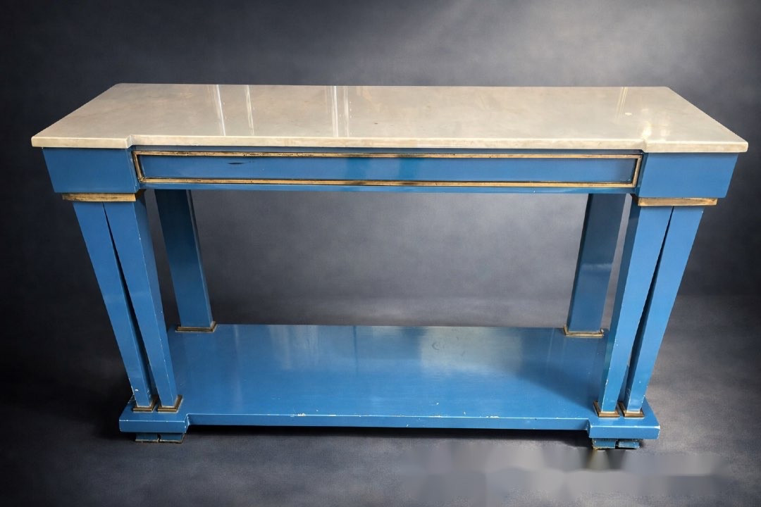 Console - Lacquer / Marble - Dlg Jansen - France - 20th Century 