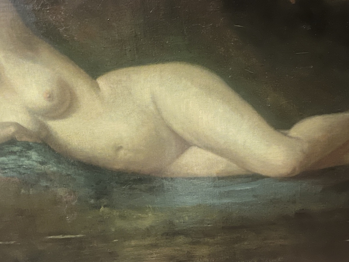 Painting - Oil On Canvas - Nude Woman - France - 19th Century -photo-4