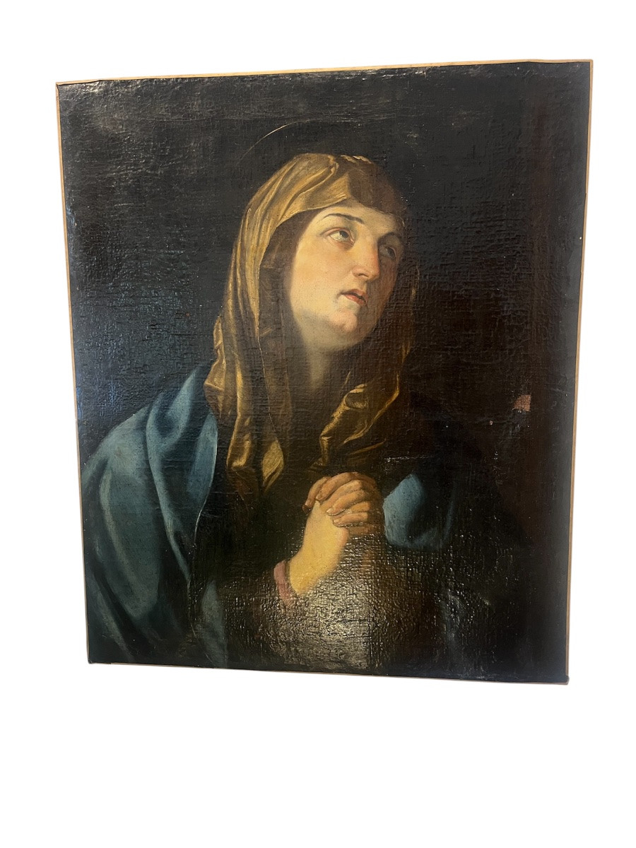 Tableau - huile sur toile - Vierge d’après G. Reni - Italie - XIX ème -photo-2