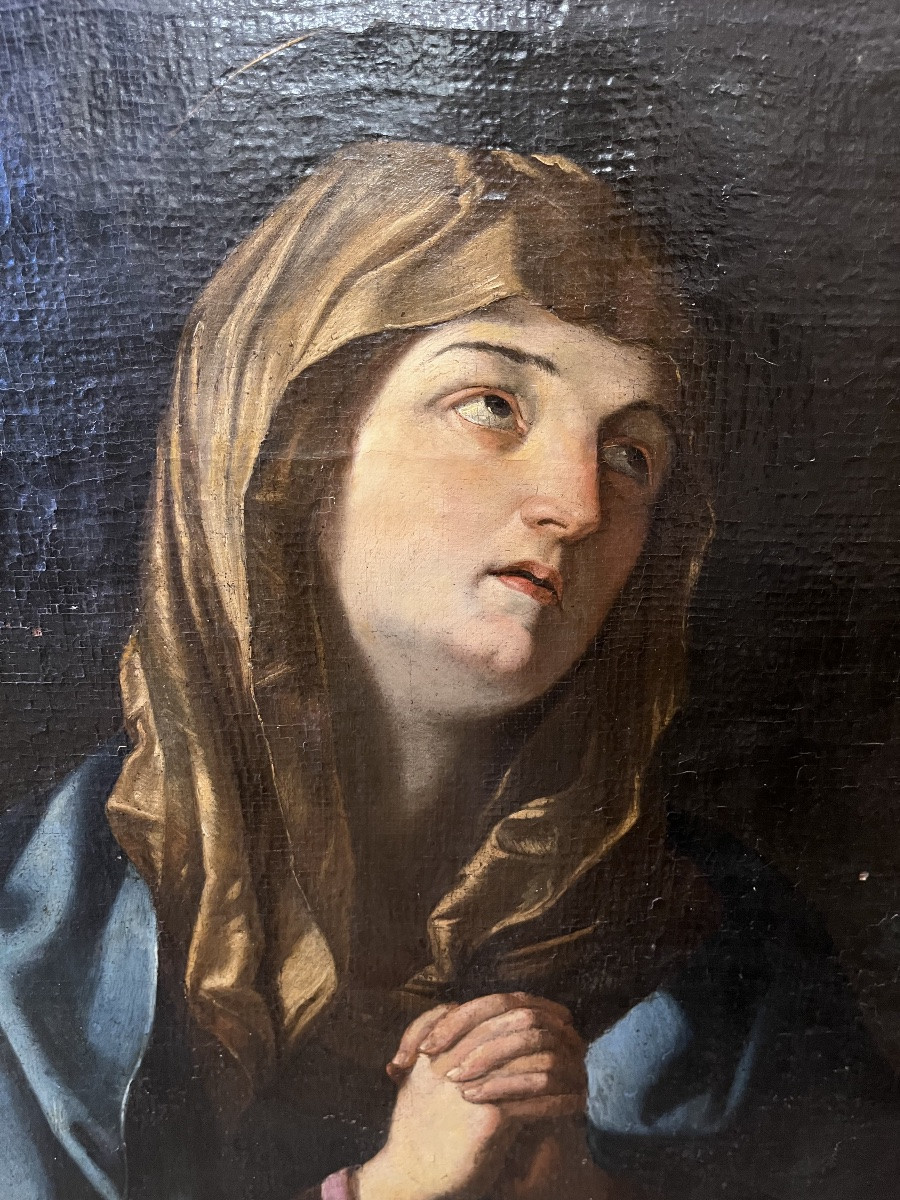 Tableau - huile sur toile - Vierge d’après G. Reni - Italie - XIX ème -photo-2