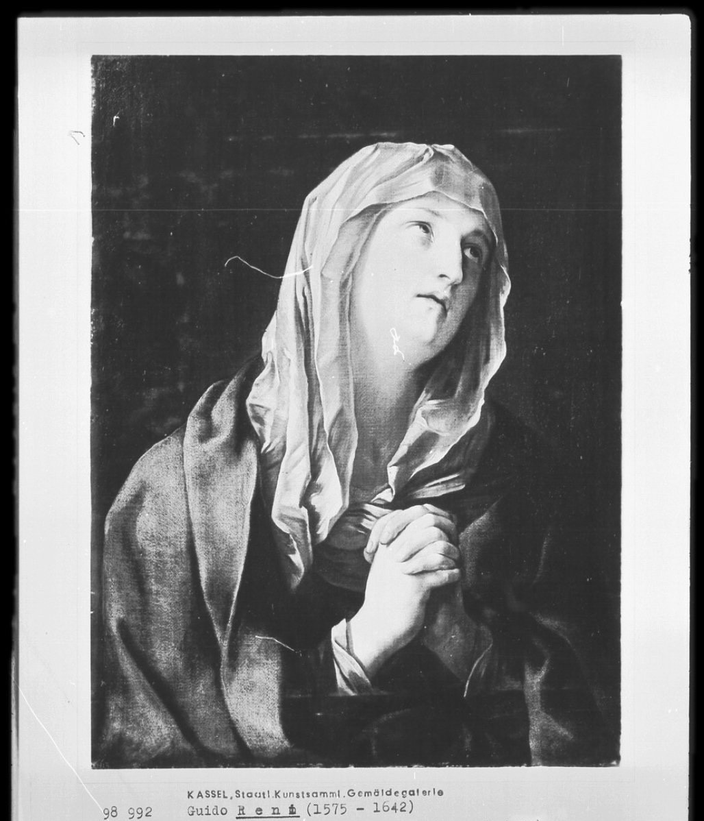 Tableau - huile sur toile - Vierge d’après G. Reni - Italie - XIX ème -photo-5