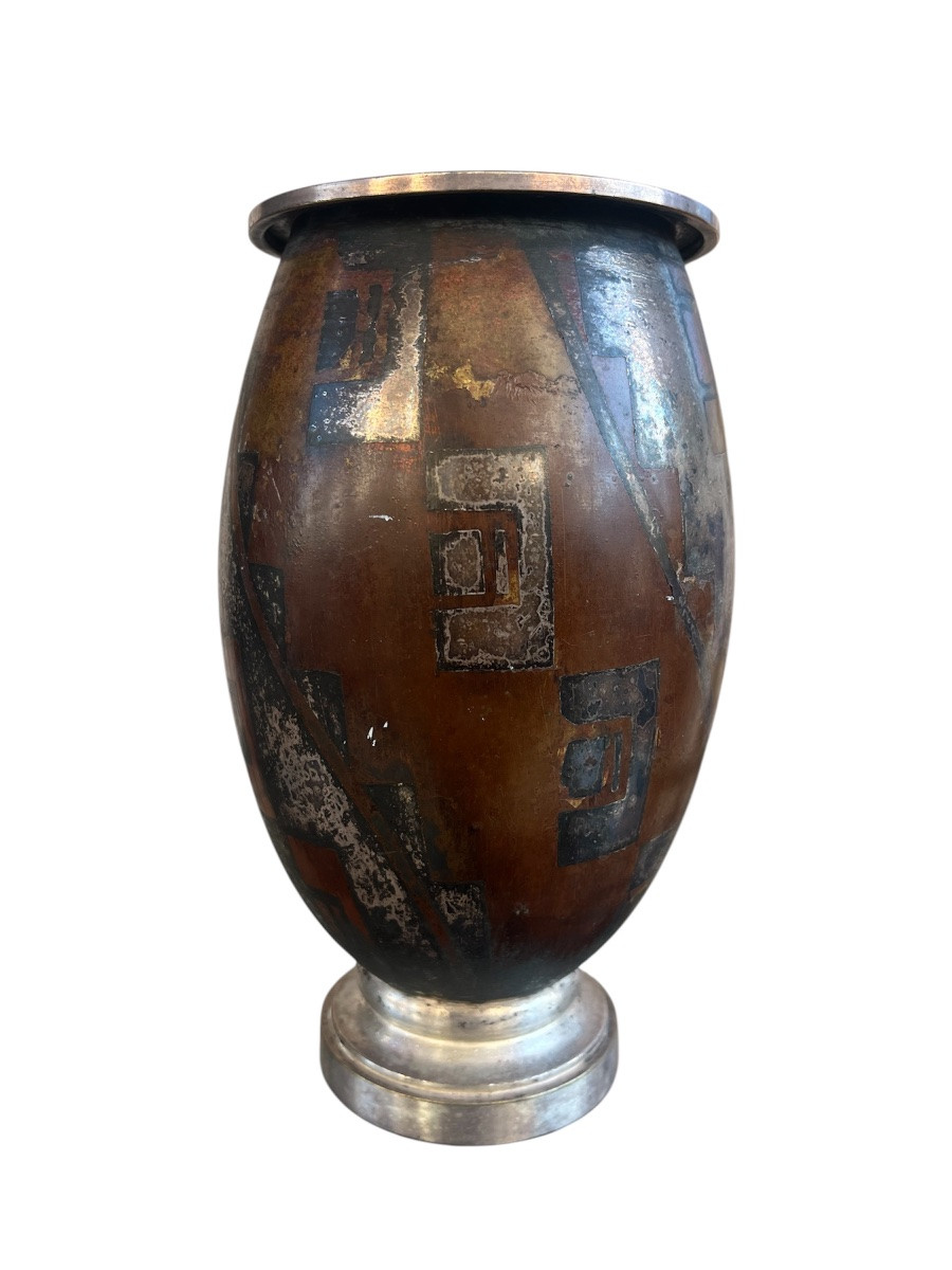 Brassware Vase - Christofle / Luc Lanel - Art Deco - France - XX Th C-photo-2