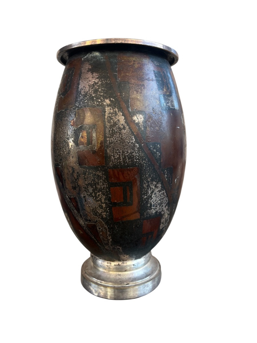 Brassware Vase - Christofle / Luc Lanel - Art Deco - France - XX Th C-photo-3