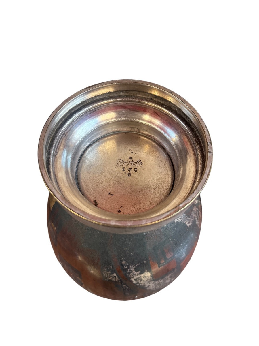 Brassware Vase - Christofle / Luc Lanel - Art Deco - France - XX Th C-photo-3