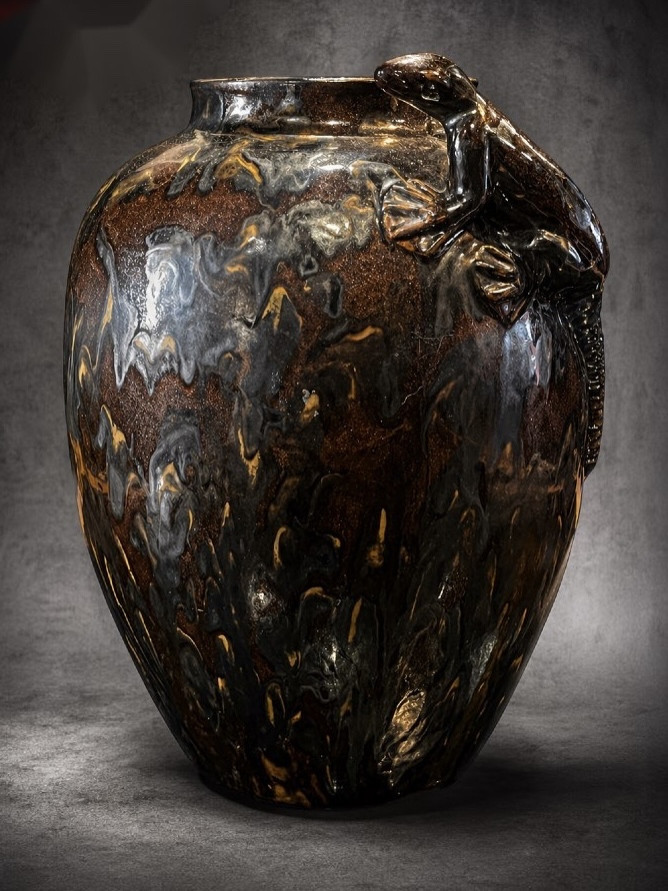 Vase - art déco - salamandre - St Clement - France - xx ème 