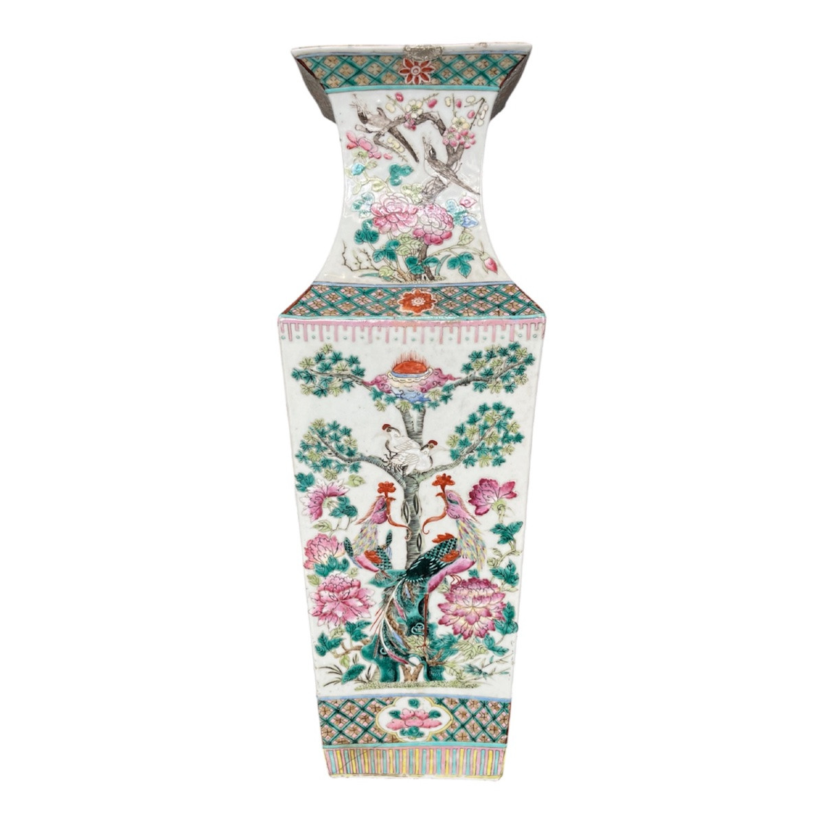 Large Vase - Porcelain - Rose - China - XIX Th C-photo-2
