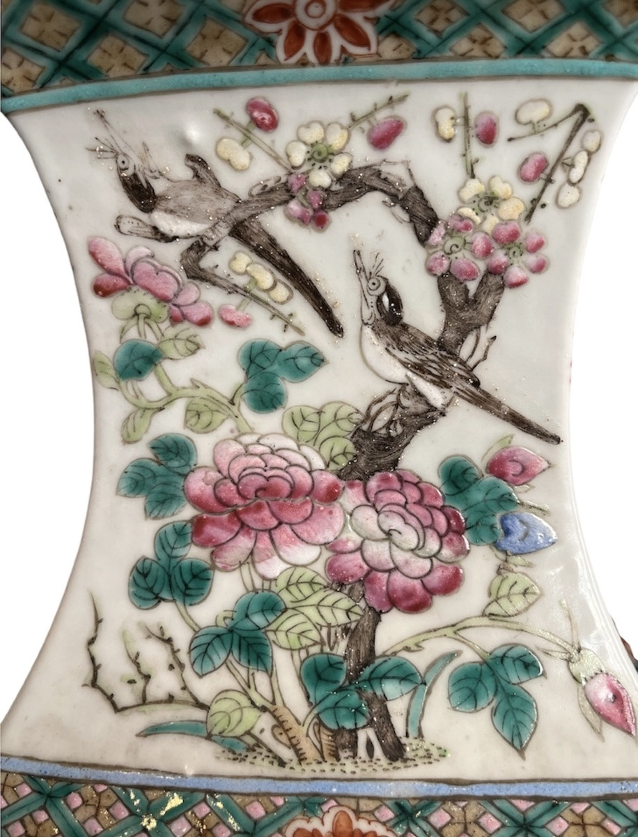 Large Vase - Porcelain - Rose - China - XIX Th C-photo-4