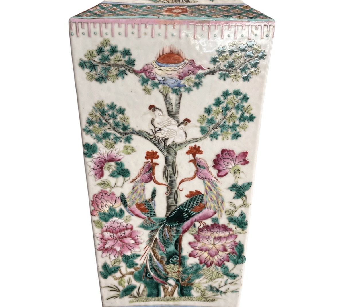 Large Vase - Porcelain - Rose - China - XIX Th C-photo-5