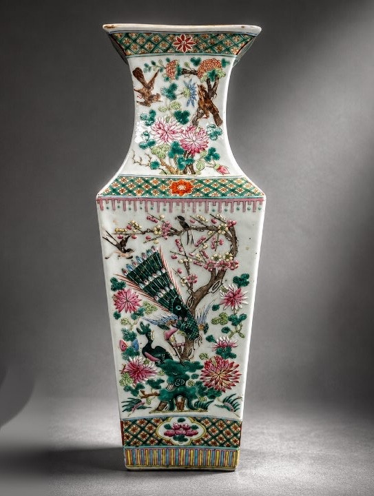 Large Vase - Porcelain - Rose - China - XIX Th C