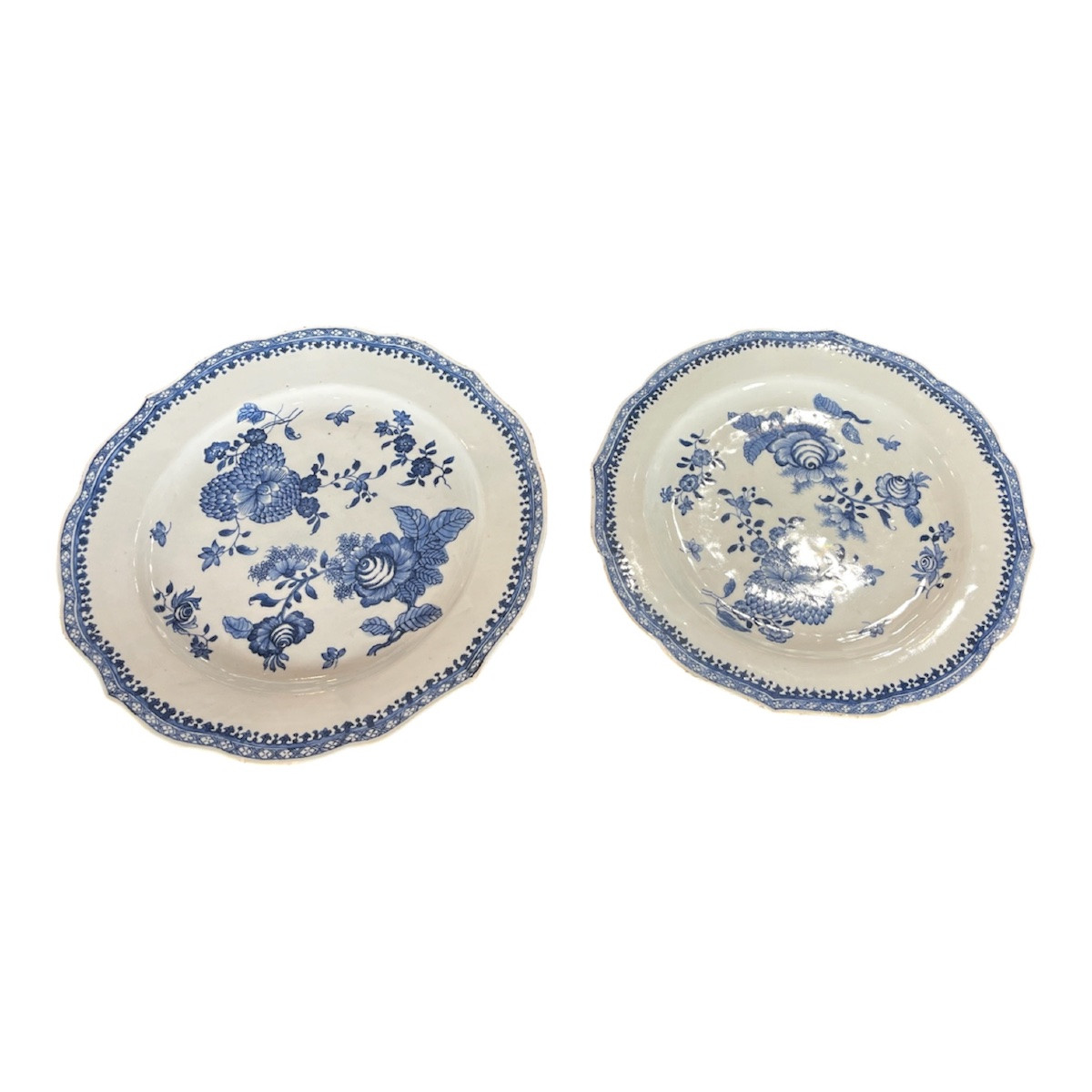 Set Of Plates - White/blue - Cdi - China - 19th C-photo-3
