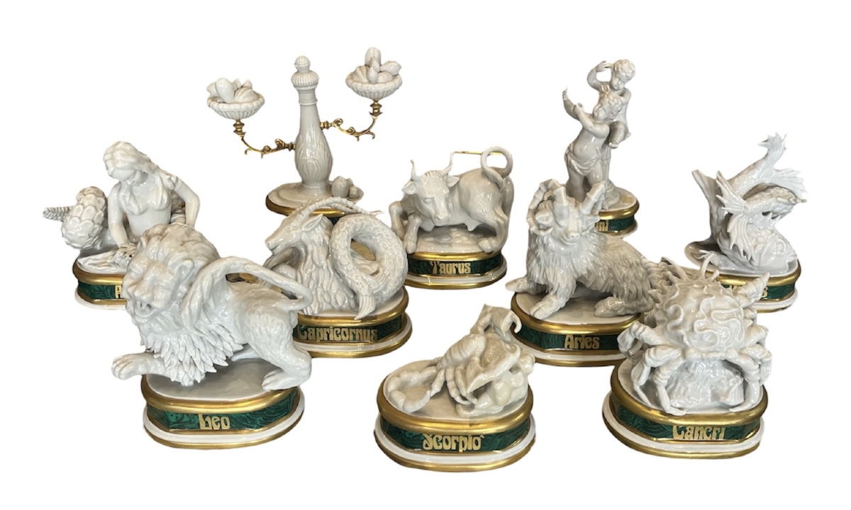 Porcelain Zodiac Sculptures – Mangani, Italy, Circa 1970-photo-2