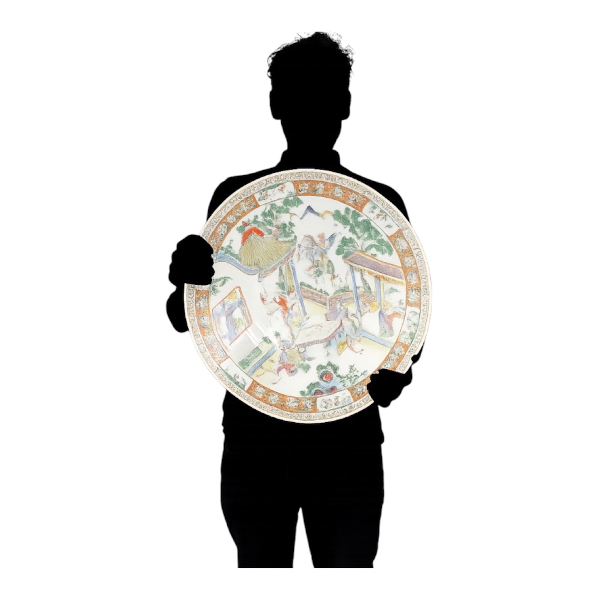 Grand plat en porcelaine de Canton - Chine - XIXᵉ siècle-photo-2