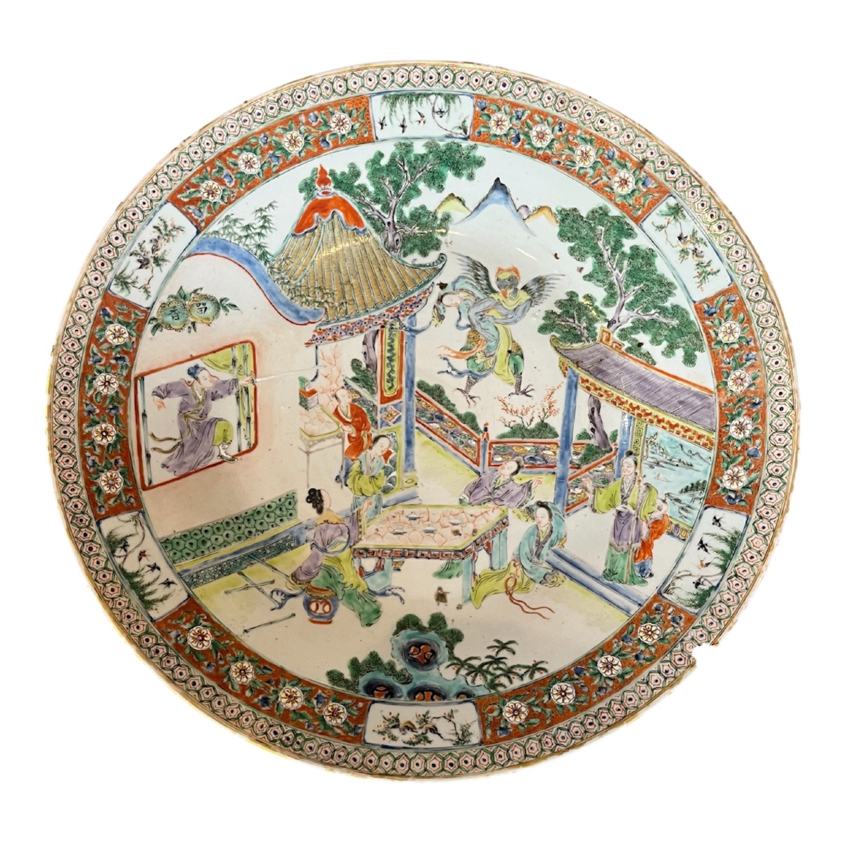 Grand plat en porcelaine de Canton - Chine - XIXᵉ siècle-photo-3
