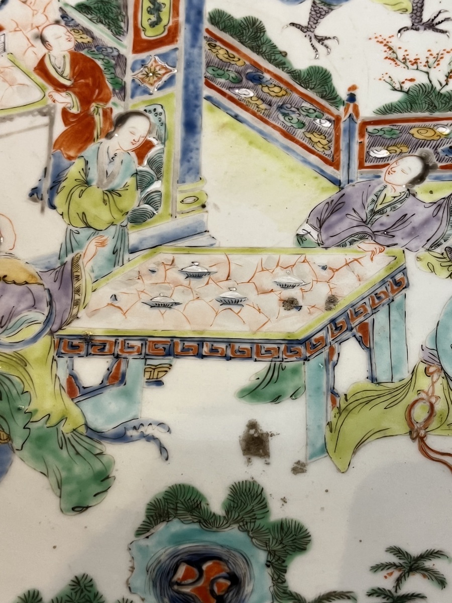 Grand plat en porcelaine de Canton - Chine - XIXᵉ siècle-photo-3