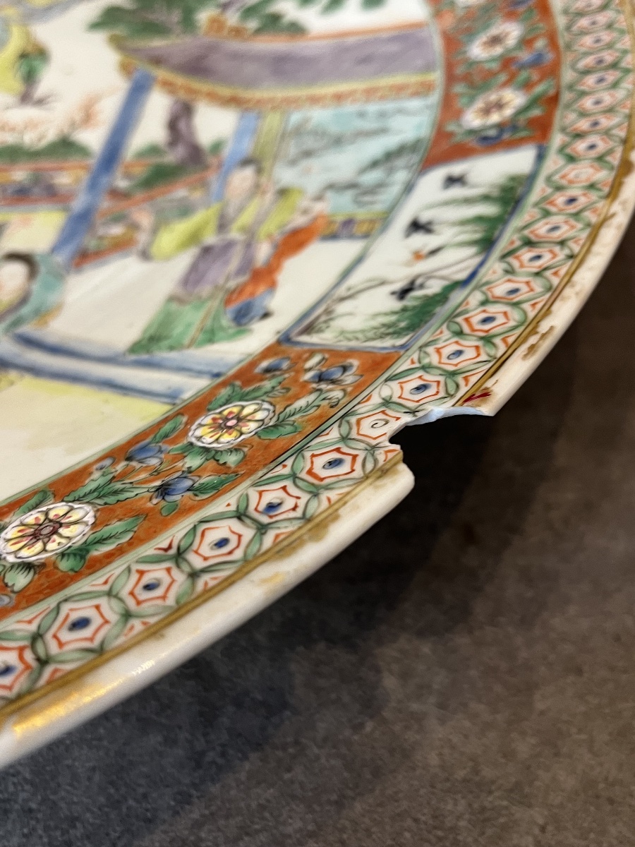 Grand plat en porcelaine de Canton - Chine - XIXᵉ siècle-photo-4