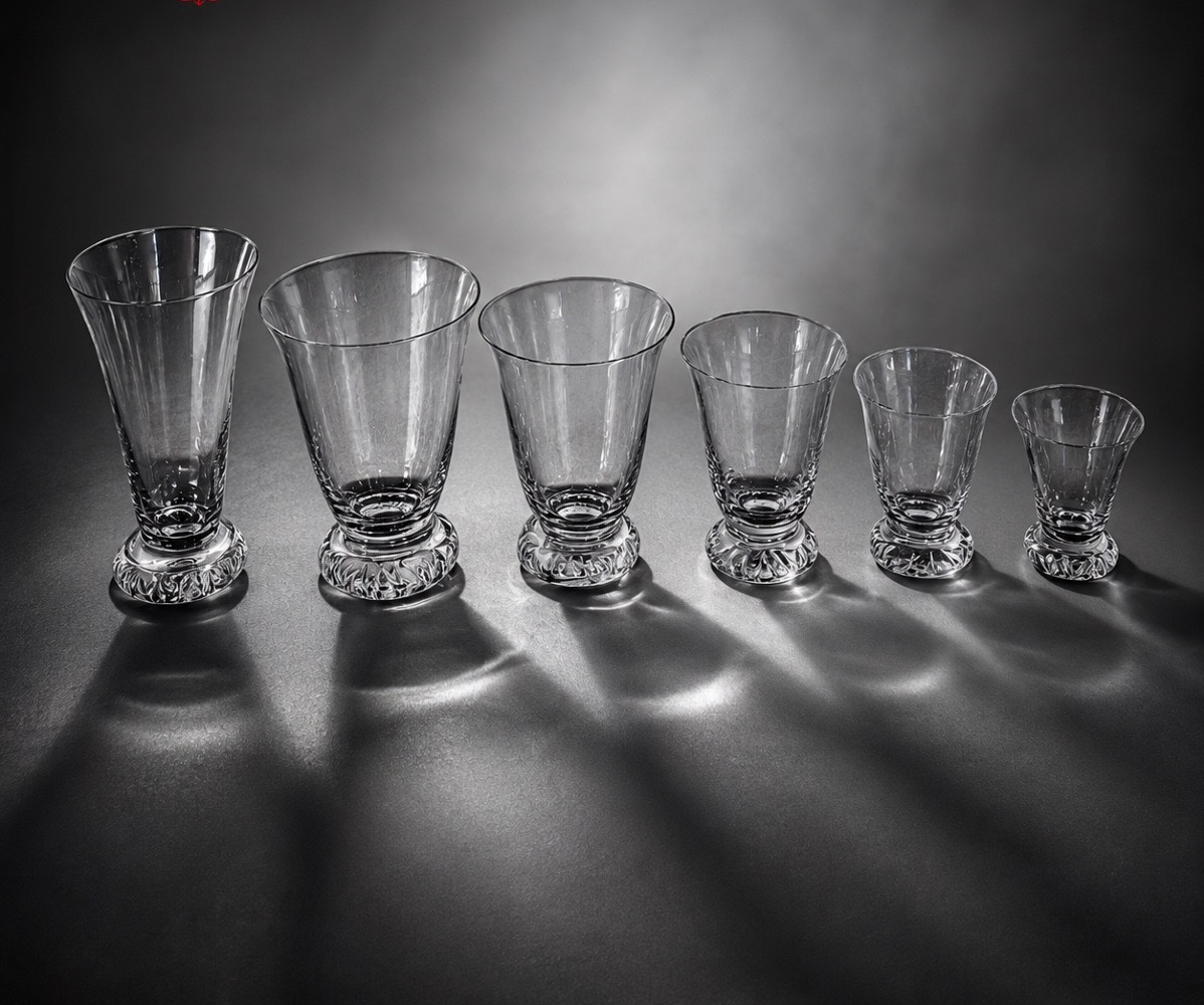 A Large Set Of 57 Daum Crystal Glasses – Kim Model – France