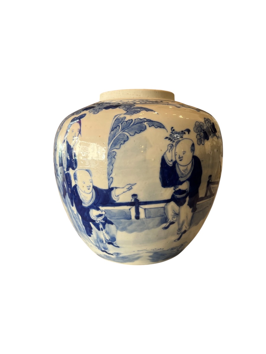 Potiche - porcelaine - blanc/ bleu - chine - XVIII ème -photo-2