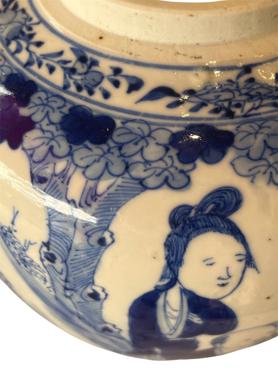 Potiche - porcelaine - blanc/ bleu - chine - XVIII ème -photo-4