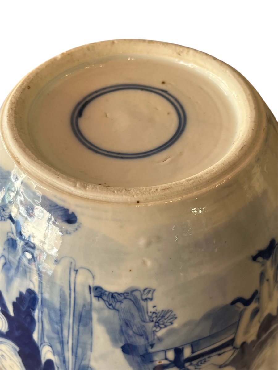 Potiche - porcelaine - blanc/ bleu - chine - XVIII ème -photo-5