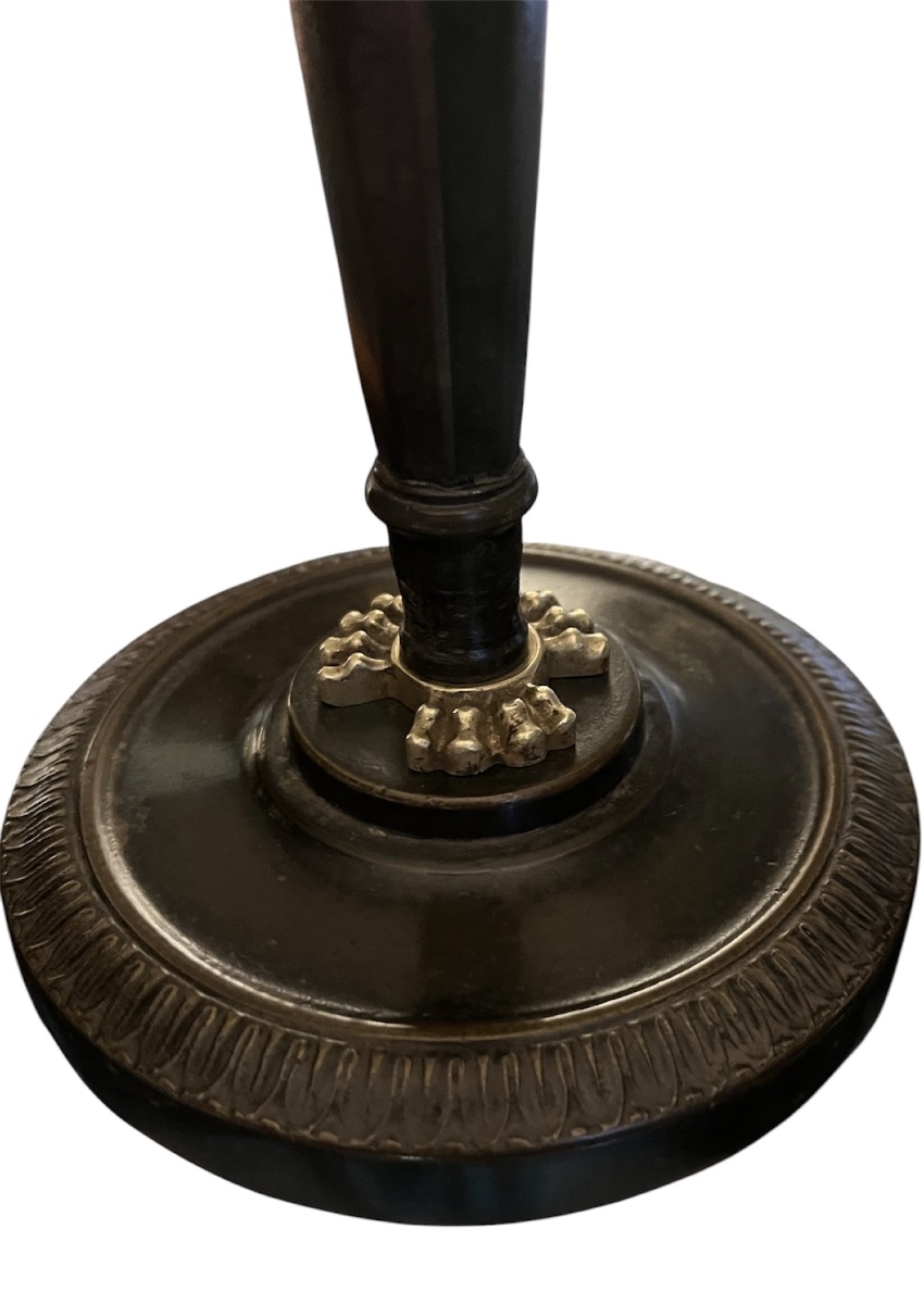 Pair Of Candlesticks - Bronze - Empire Style - Galles / Ravrio - France - 19th Century-photo-4