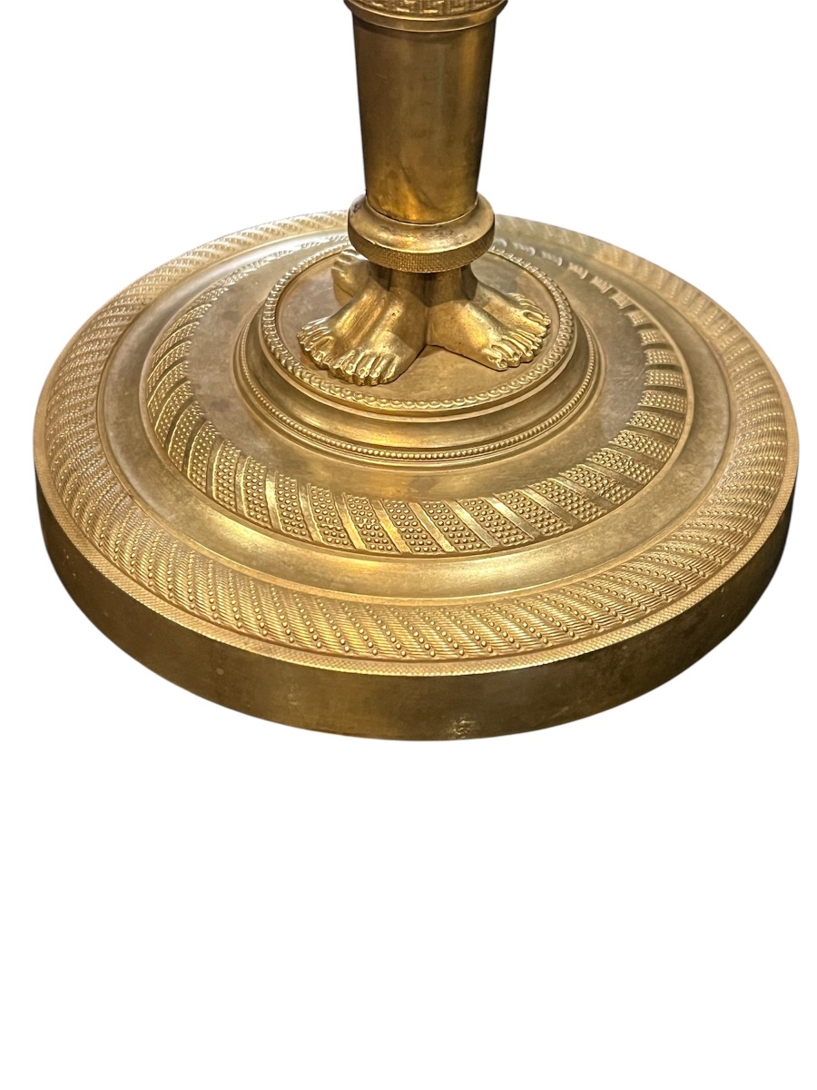 PAIRE DE BOUGEOIRS - BRONZE DORÉ - EMPIRE - CLAUDE GALLE  - FRANCE - XIX ÈME-photo-4