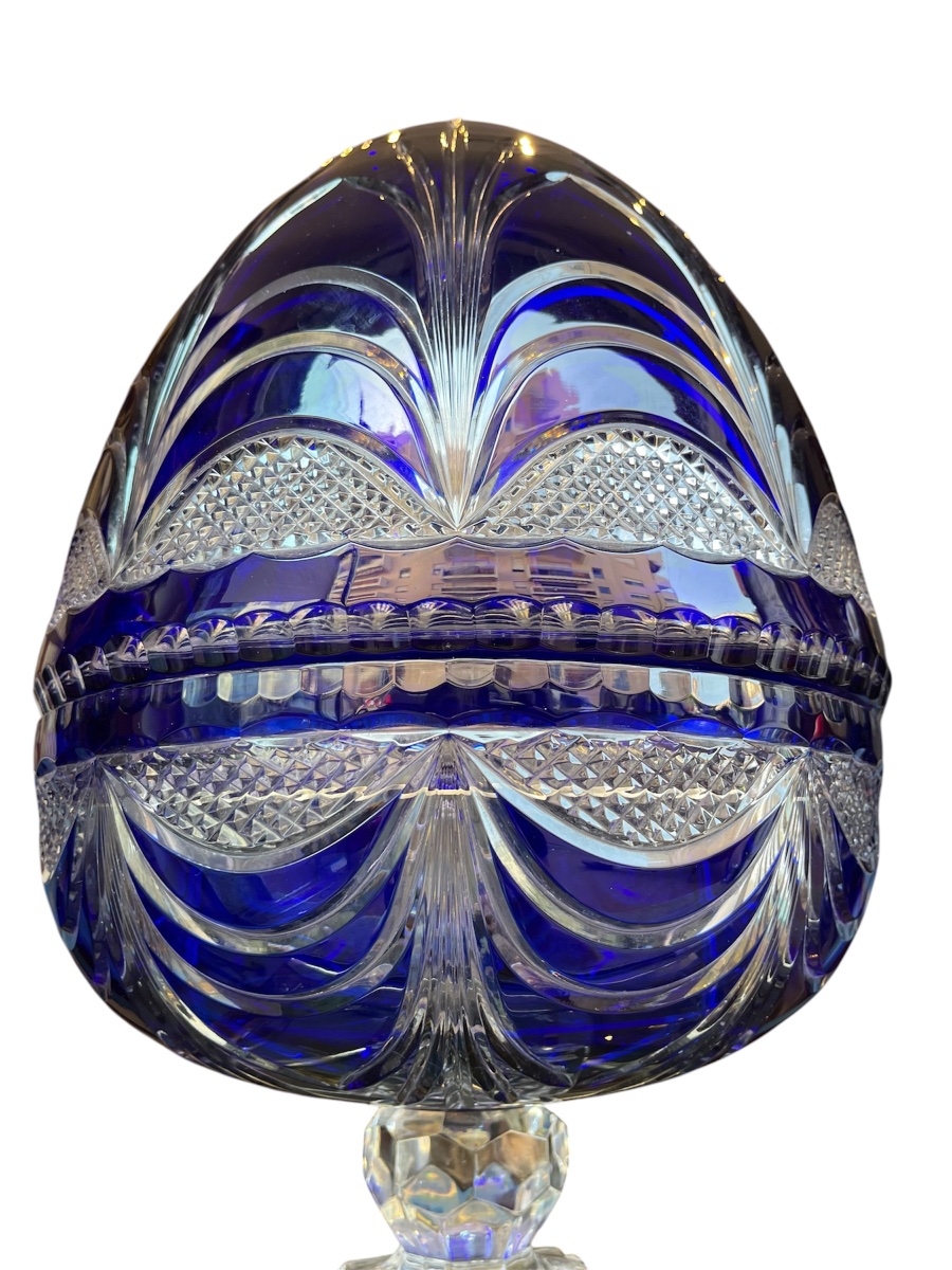 Champagne Cooler - Crystal - Cobalt Blue – Cristallerie De Lorraine – France - 20th Century -photo-4