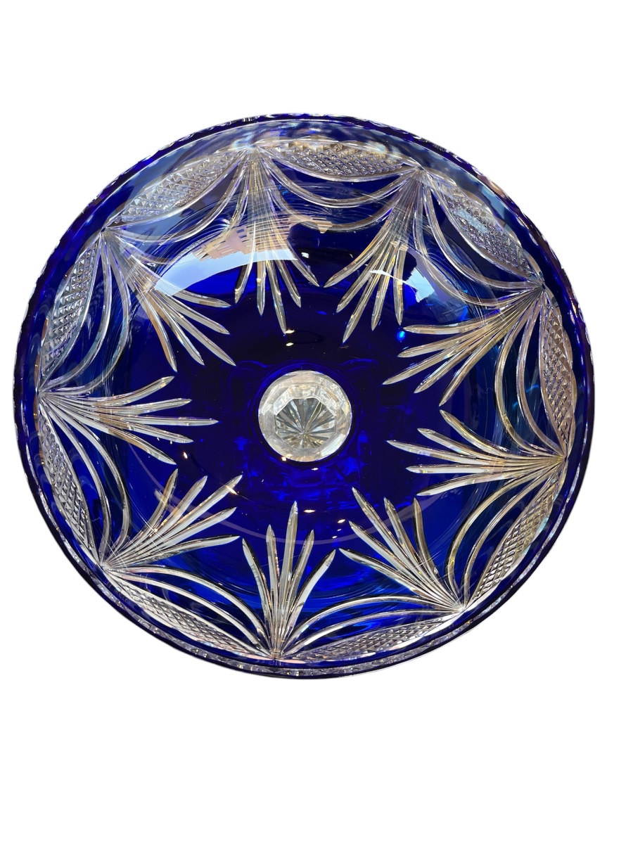 Champagne Cooler - Crystal - Cobalt Blue – Cristallerie De Lorraine – France - 20th Century -photo-4